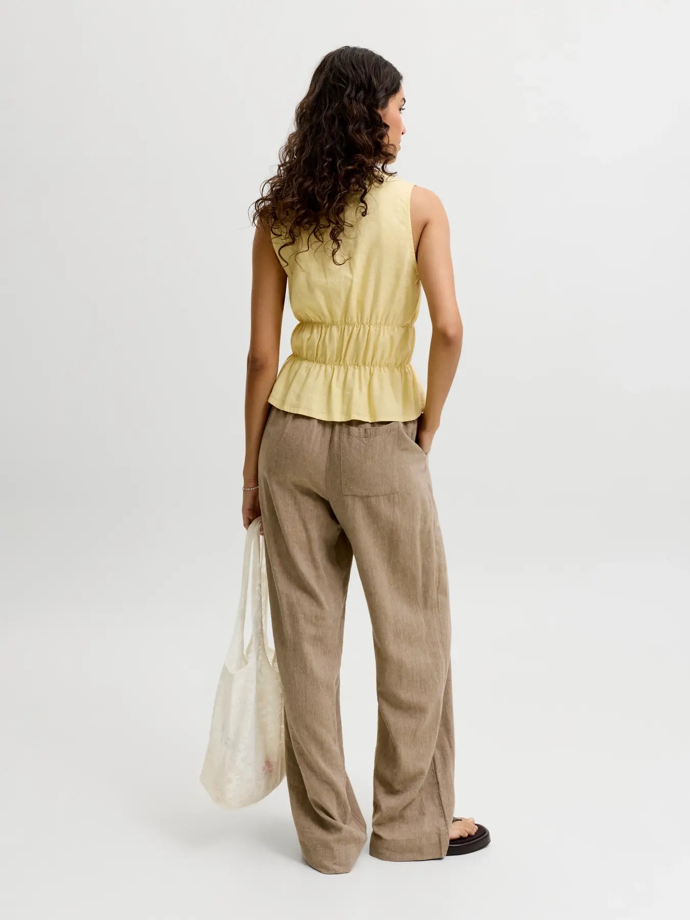 JXALMIRA LINEN BLEND PANT - SILVER MINK