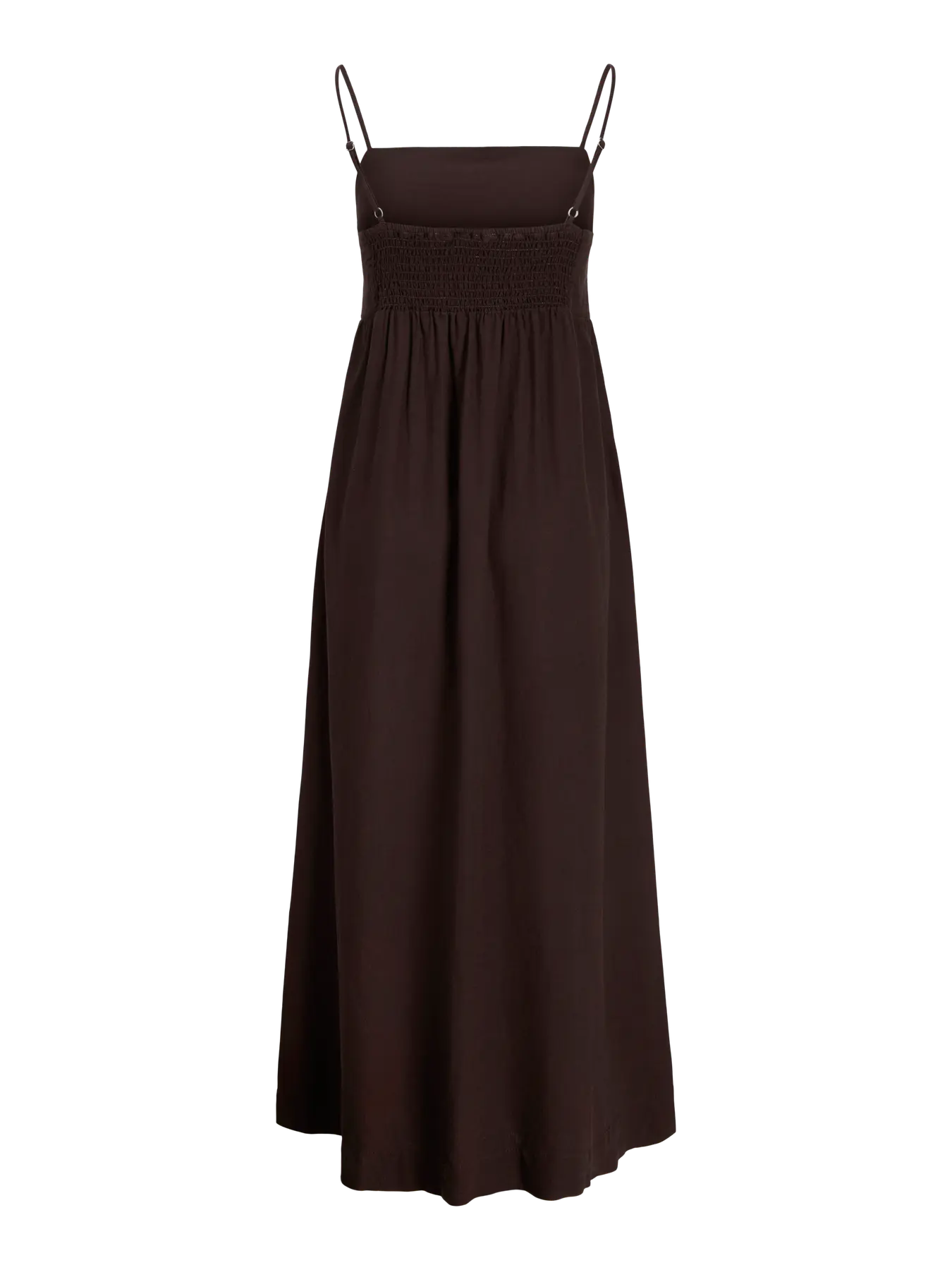 JXALMIRA LINEN LONG DRESS - SEAL BROWN