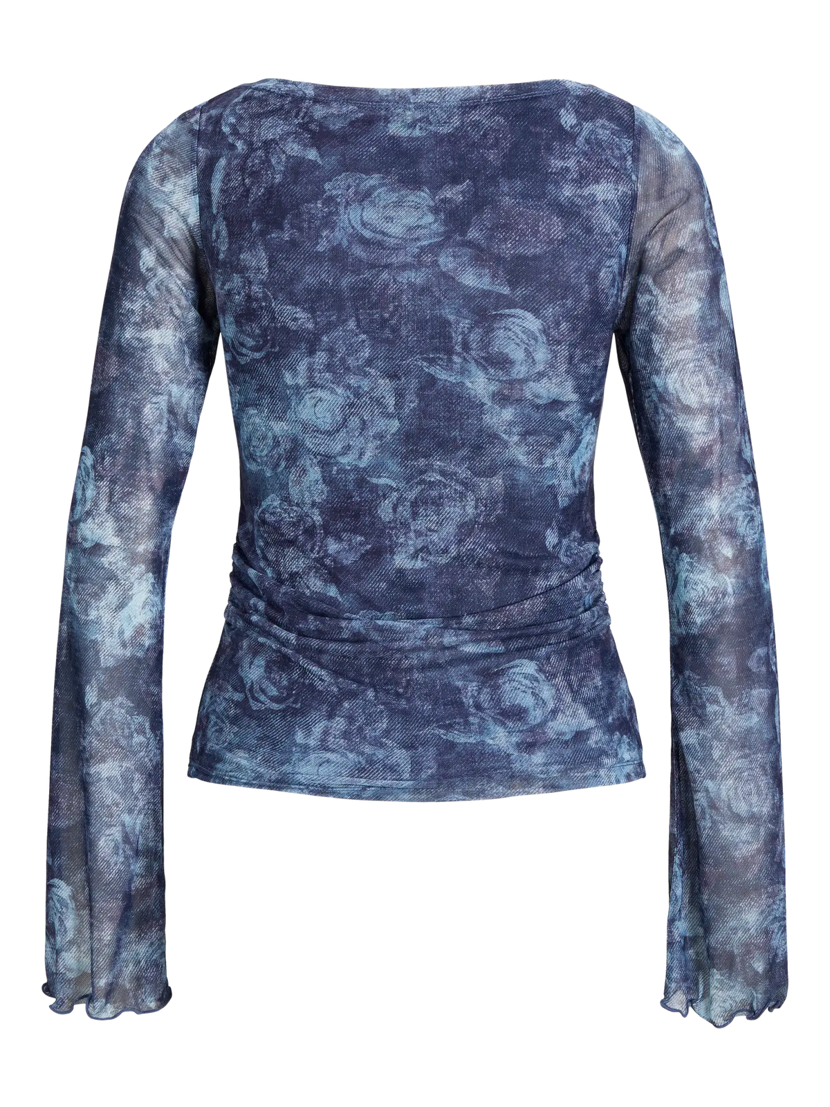 JXMINNA MESH LS TOP WVN LN - NIGHT SKY ROSES