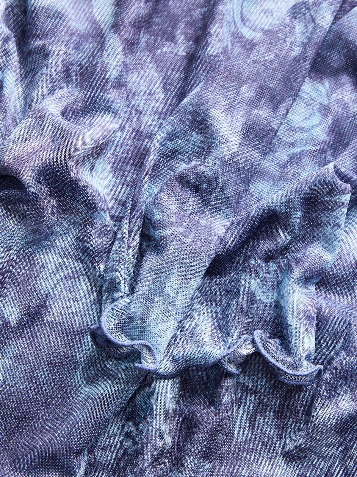 JXMINNA MESH LS TOP WVN LN - NIGHT SKY ROSES