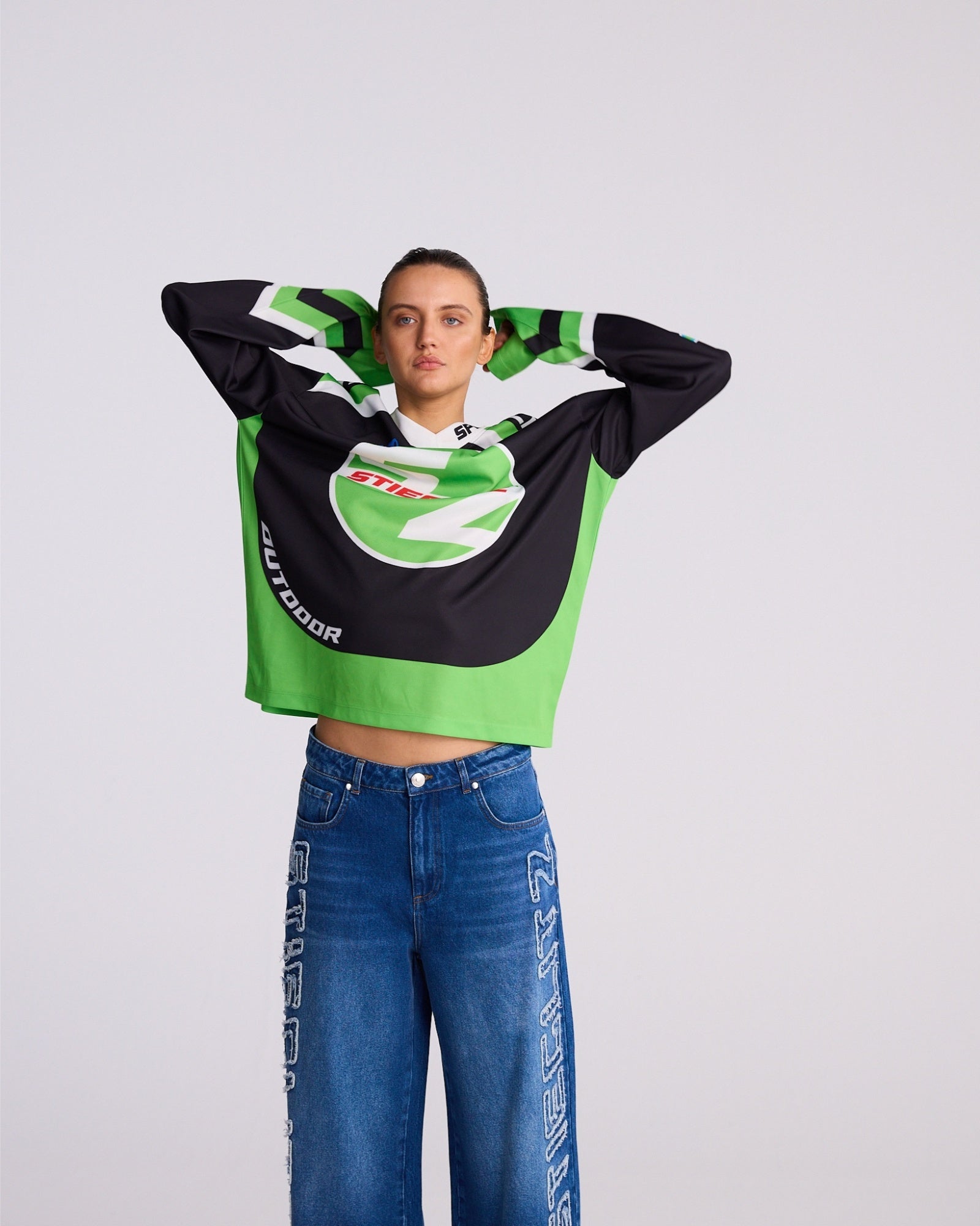 Alando wijde skate longsleeve - Zwart