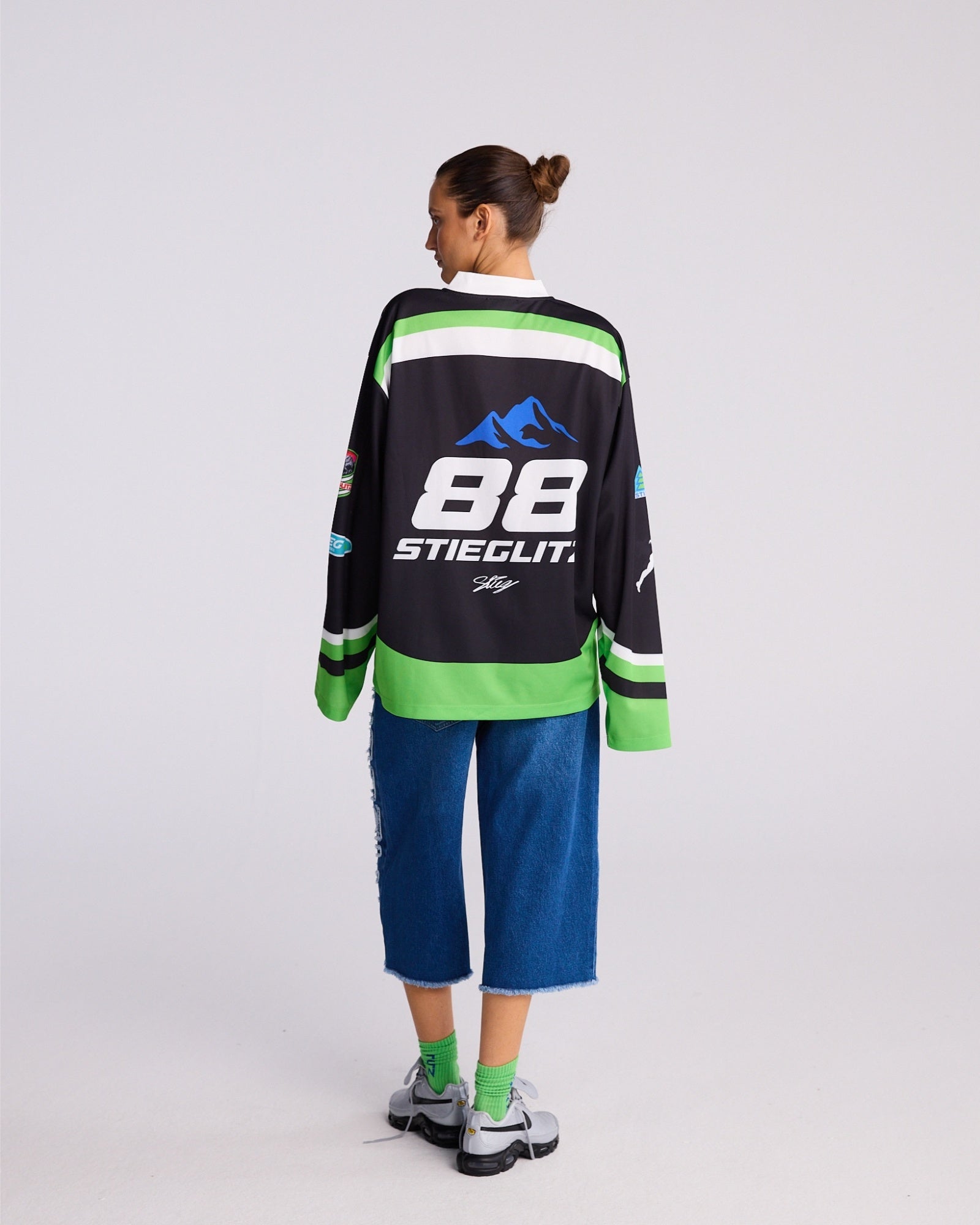 Alando wijde skate longsleeve - Zwart