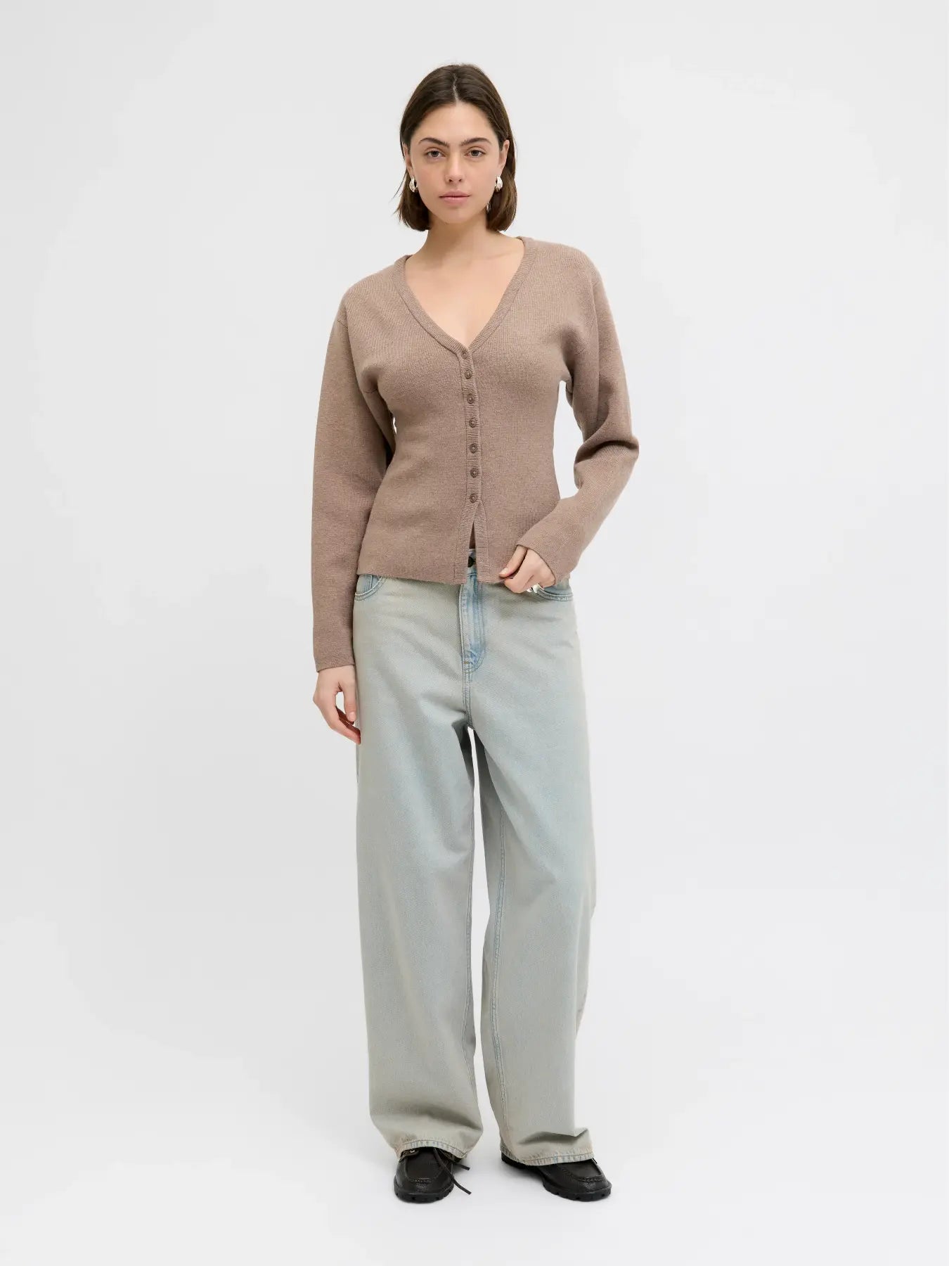 JXDIANA CARDIGAN KNIT - BROWN LENTIL