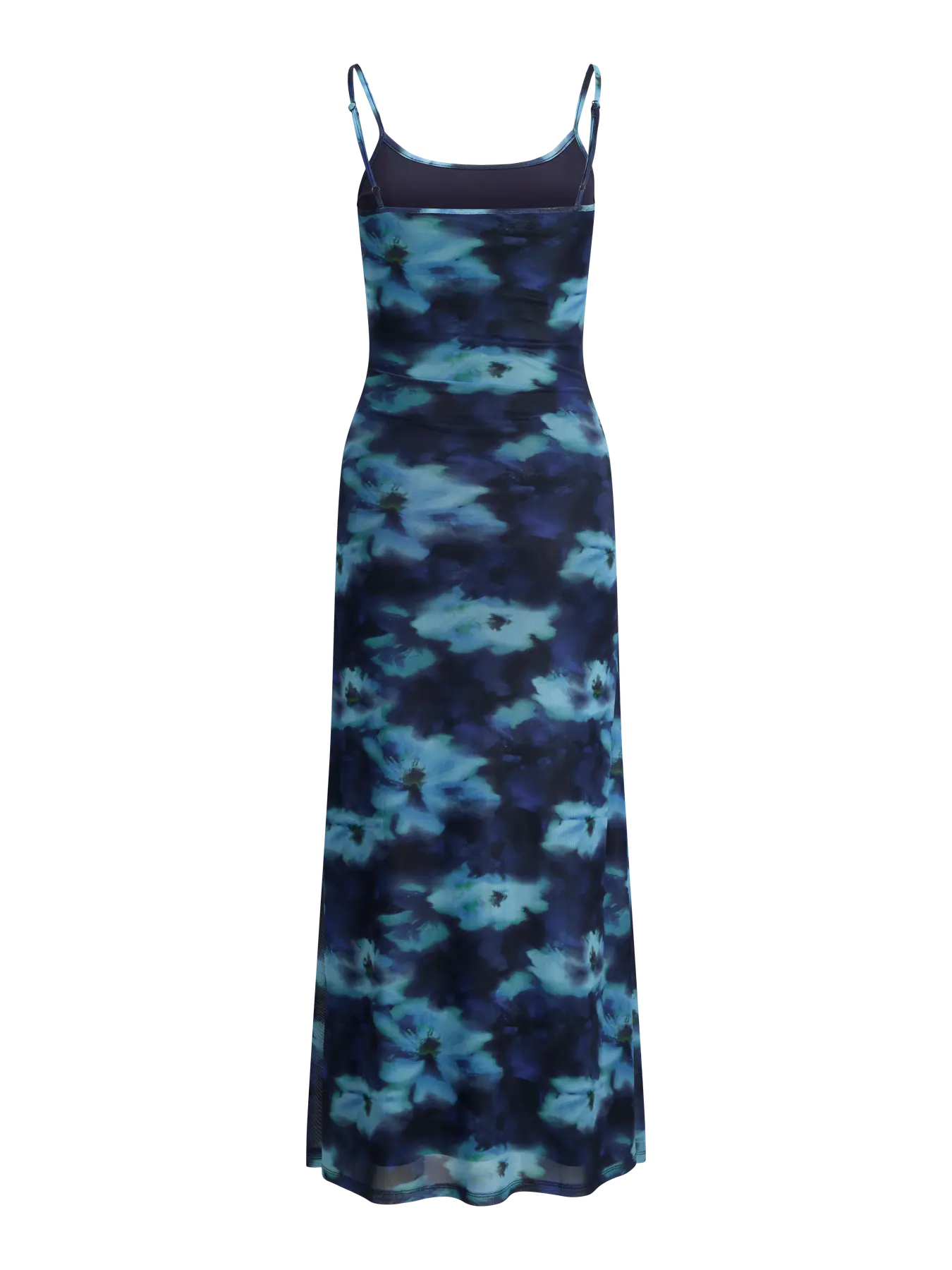 JXMINNA MESH SINGLET LONG DRESS - SWIM BLUR FLOWER