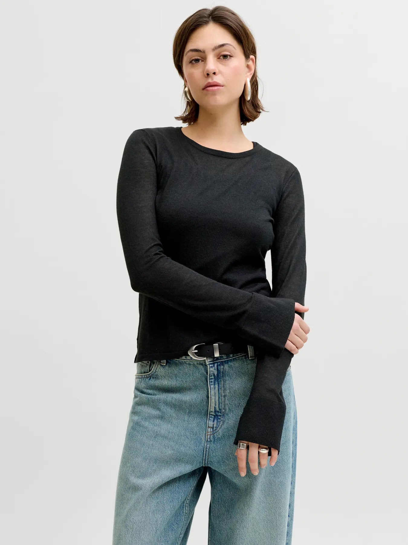 JXALBERTE CREW NECK KNIT - BLACK