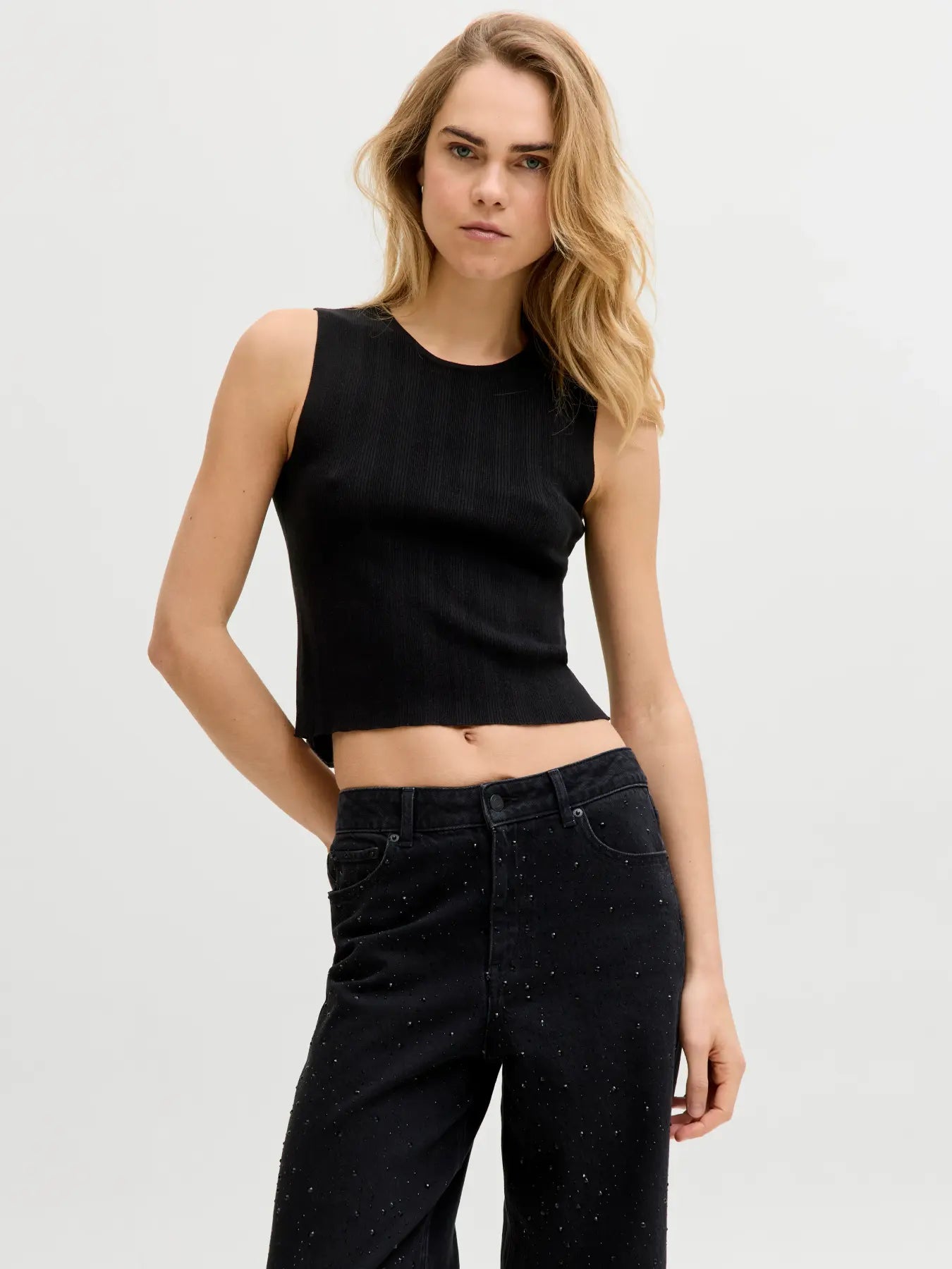JXTALIA TOP KNIT - BLACK