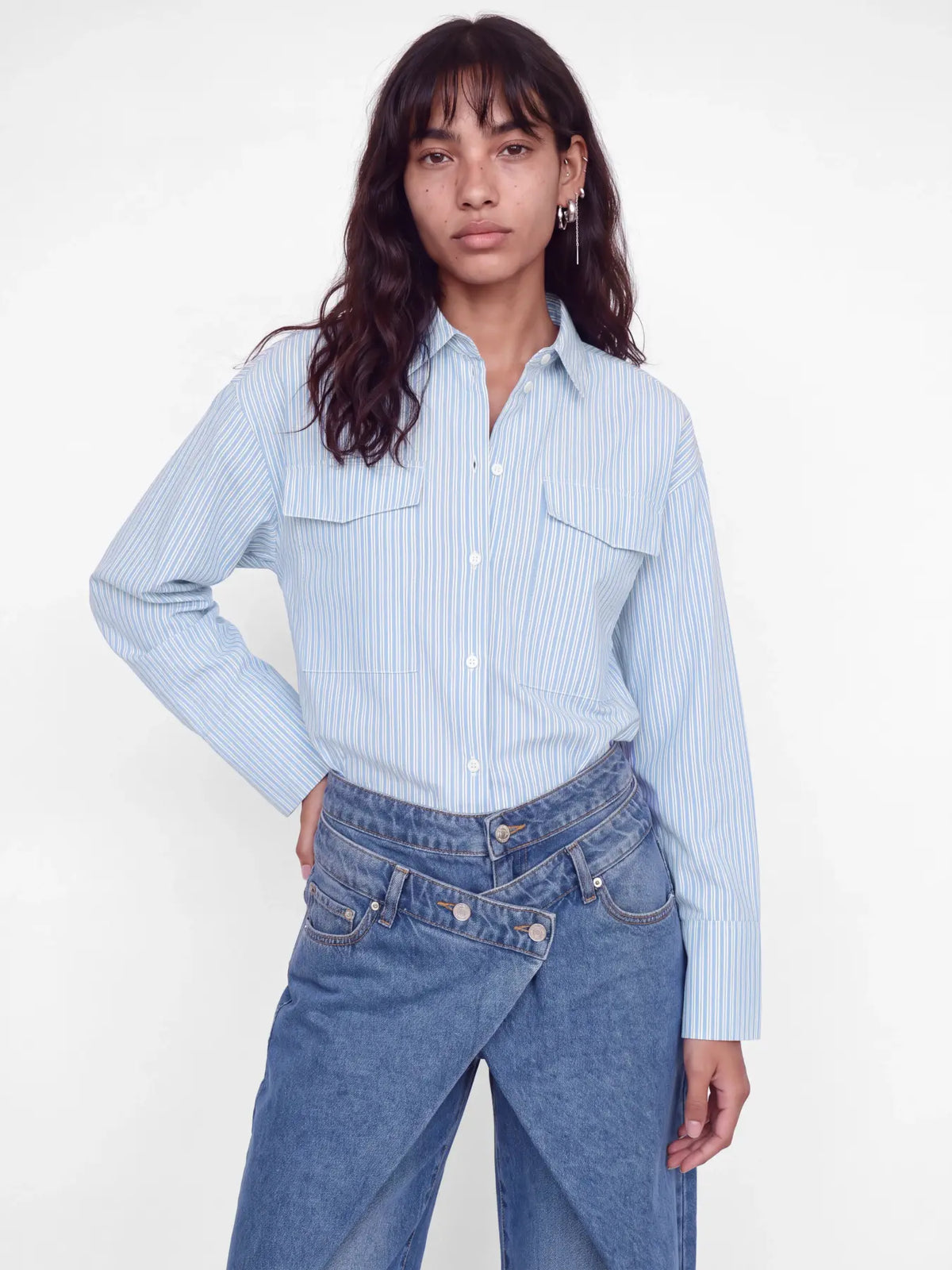 JXLIS OXFORD LS OVERSIZED SHIRT WVN