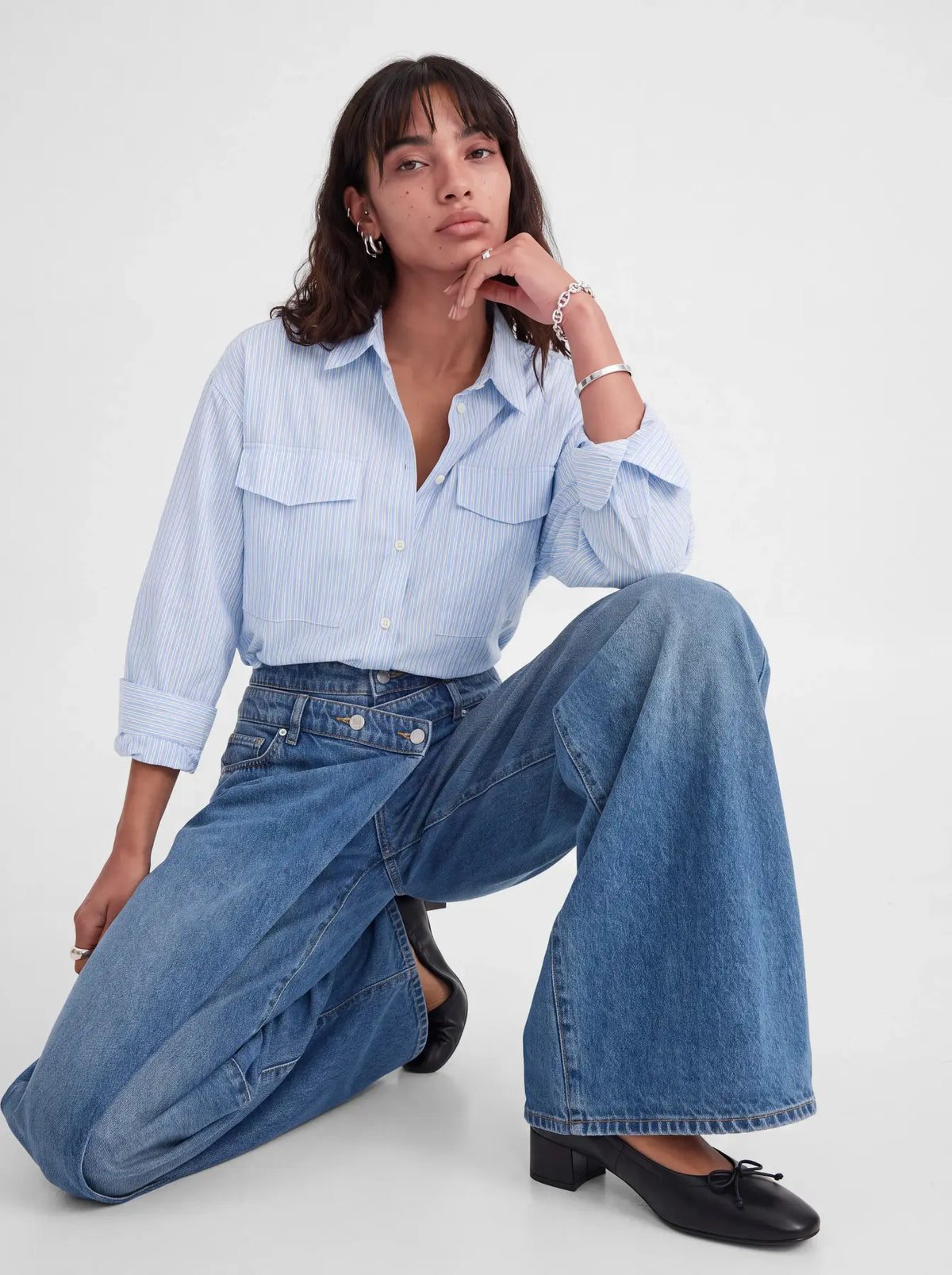 JXLIS OXFORD LS OVERSIZED SHIRT WVN